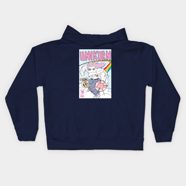 Kam Komcis: Unikorn #1 cover Kids Hoodie by Kam Komics 